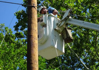 Fiber lines being pulled