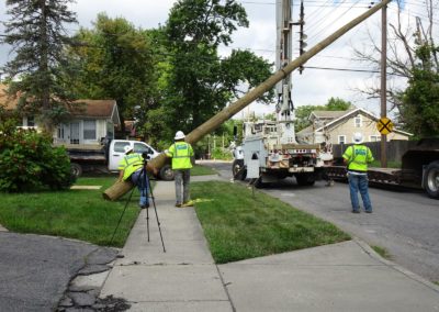 telephone Pole being placed