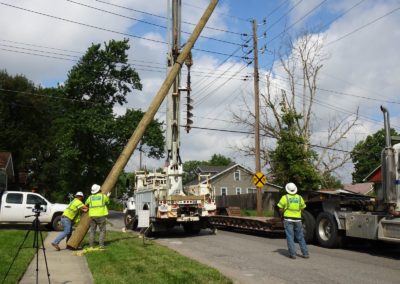 telephone Pole being placed