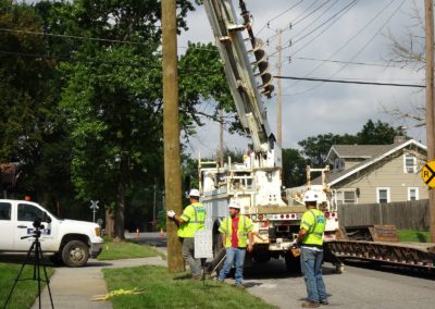 telephone Pole being placed