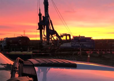 Soilmec Vertical Drill at dusk