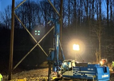 Soilmec Vertical Drill at Night